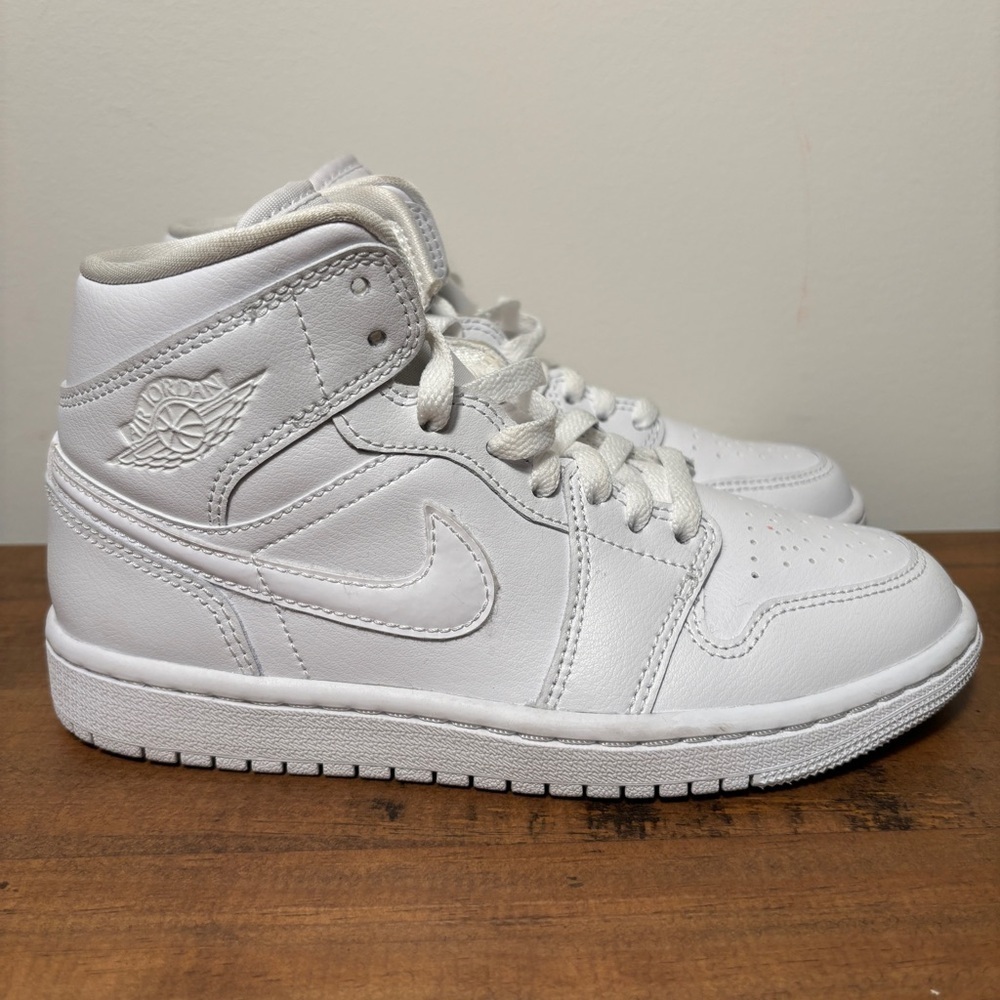 Nike Air Jordan Mid Triple White Sneakers Retro Shoes Dv0991-111